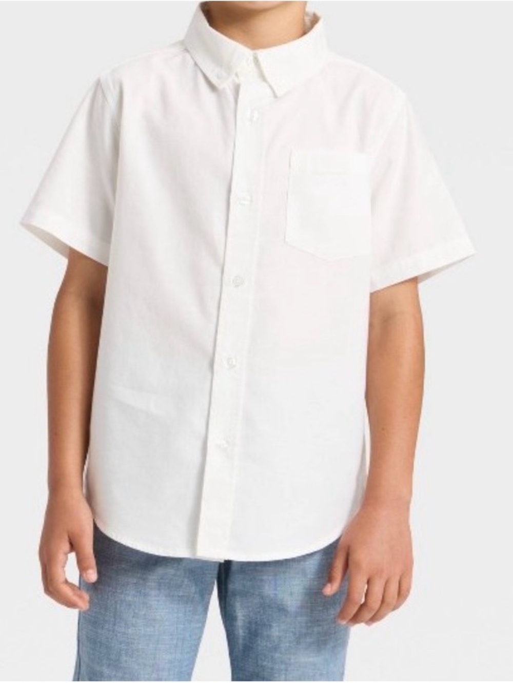 Cat & Jack White Short-Sleeve Button-Down Shirt